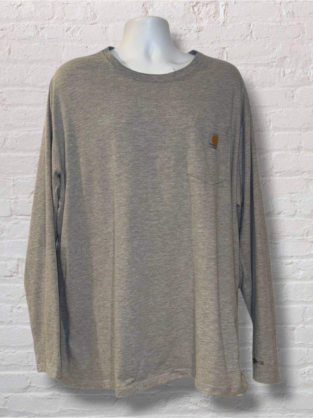 Carhartt Force Relaxed Fit Long Sleeve T-Shirt 2XL Gray Pocket Tee